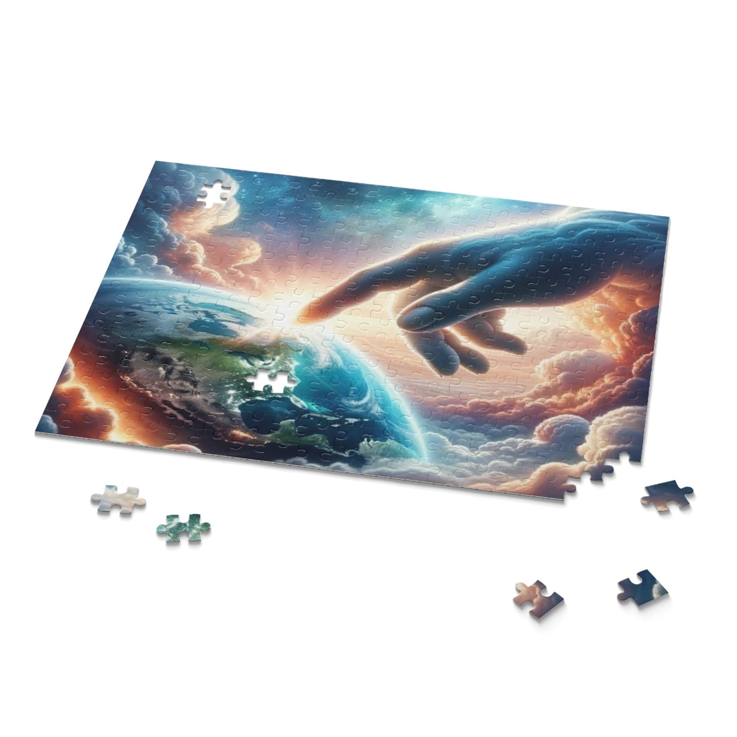 Celestial Hand Puzzle - 120, 252, 500-Piece Designs for Earth Lovers Printify