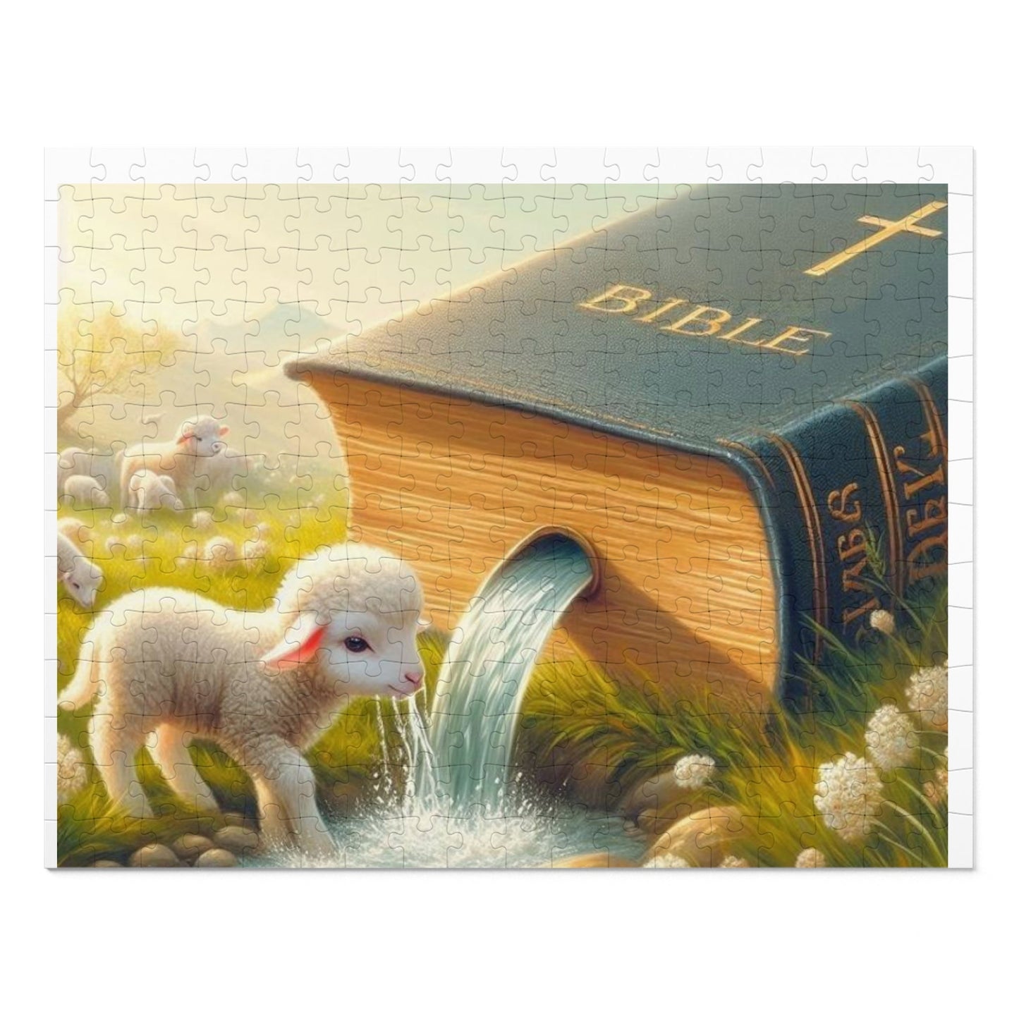 Bible-Themed Jigsaw Puzzle with Tin, Relaxing Family Activity, Faith-Based Decor, Gift for Easter, Bible Study Supplies, Cozy Home [...] Printify