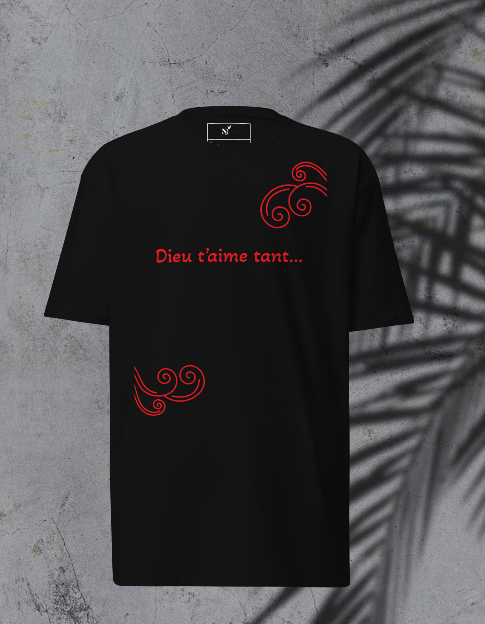 T-shirt lourd homme avec Jean 3:16 message Nzamuak for JESUS