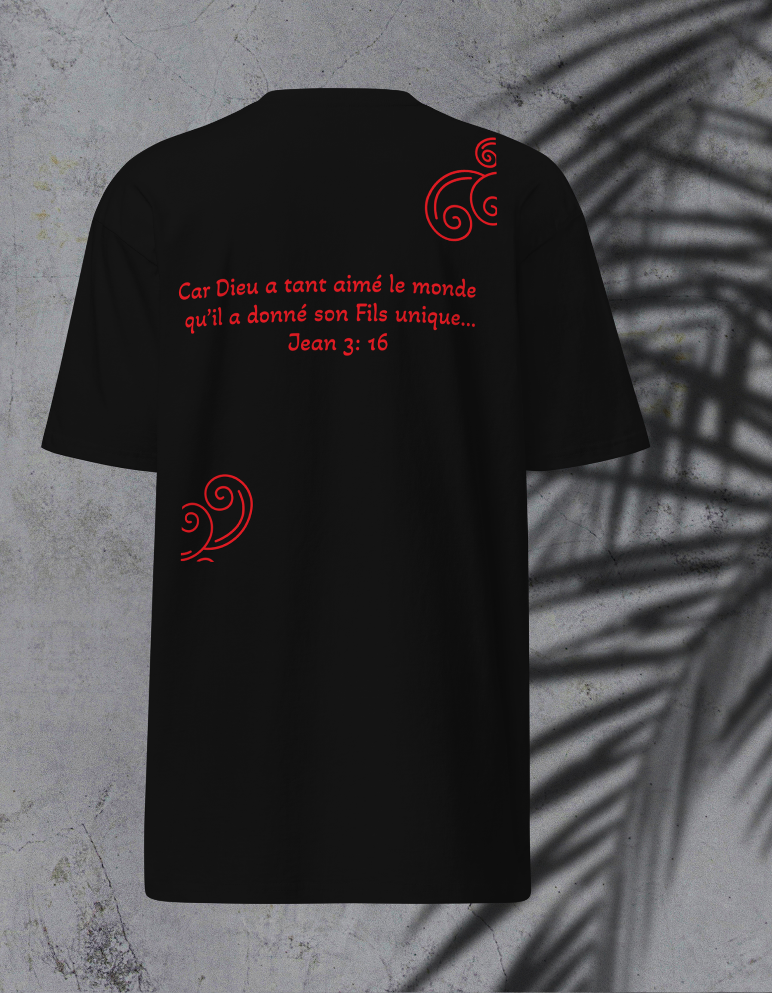 T-shirt lourd homme avec Jean 3:16 message Nzamuak for JESUS