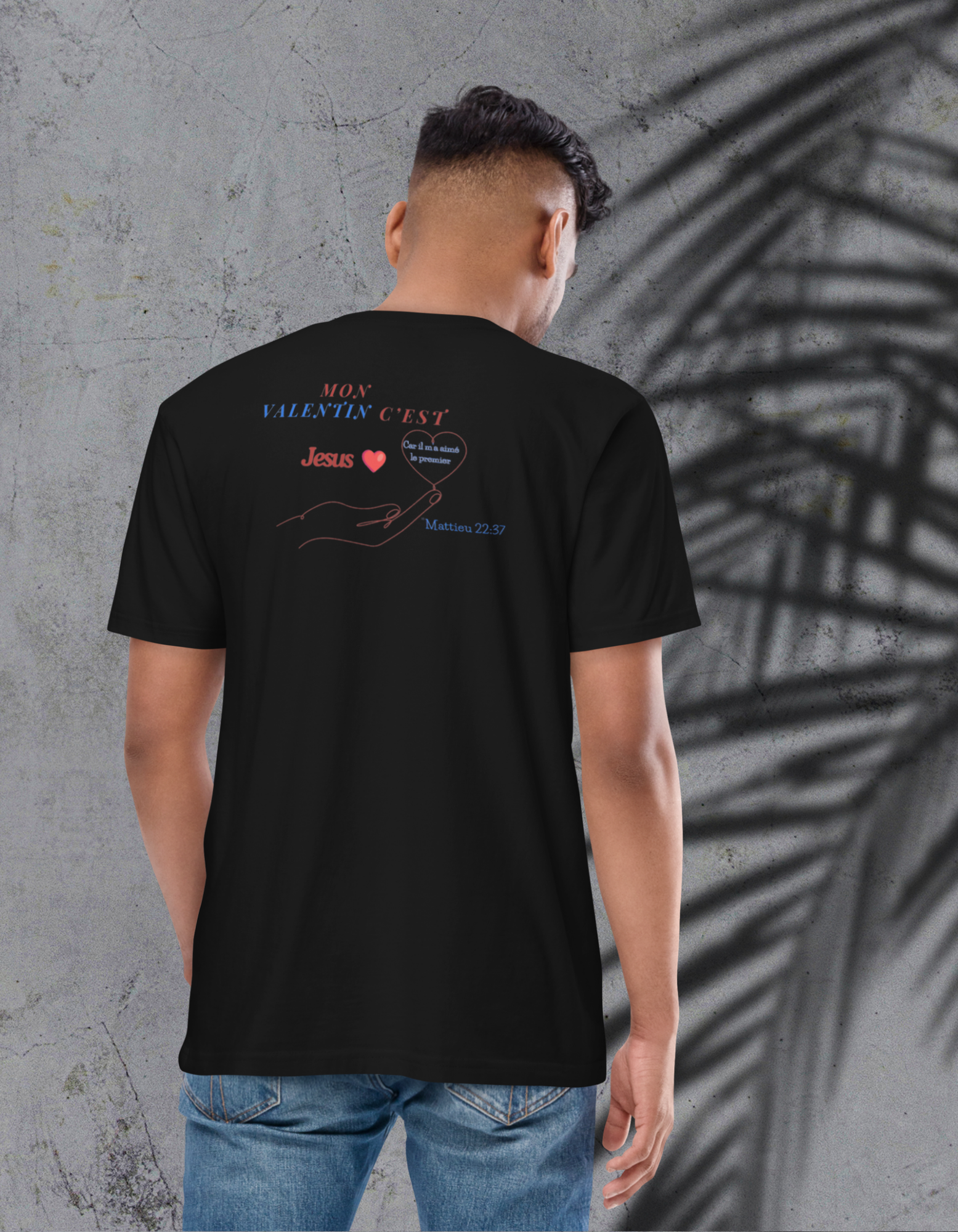 T-shirt lourd homme-Jésus est mon Valentin Nzamuak for JESUS