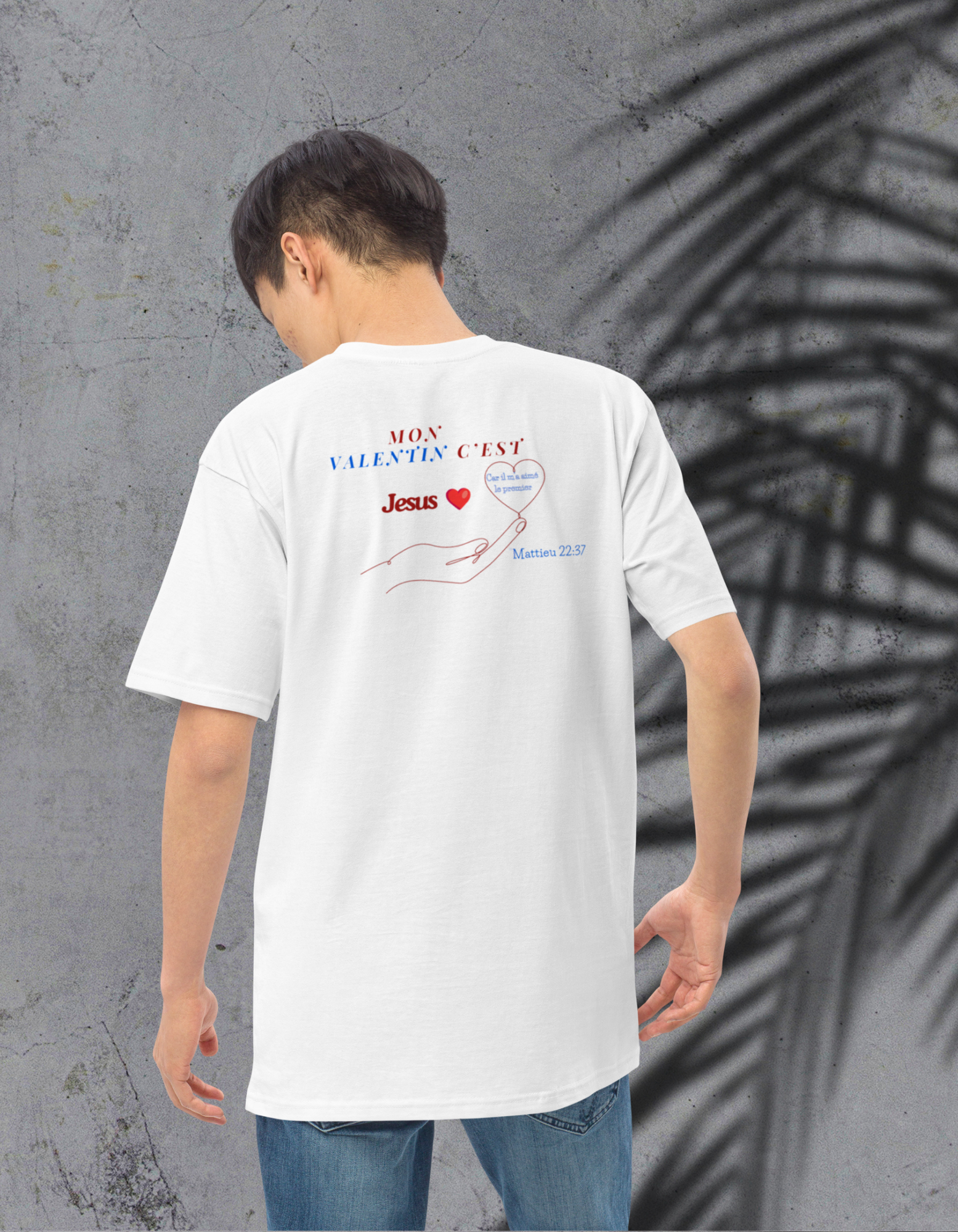 T-shirt lourd homme-Jésus est mon Valentin Nzamuak for JESUS