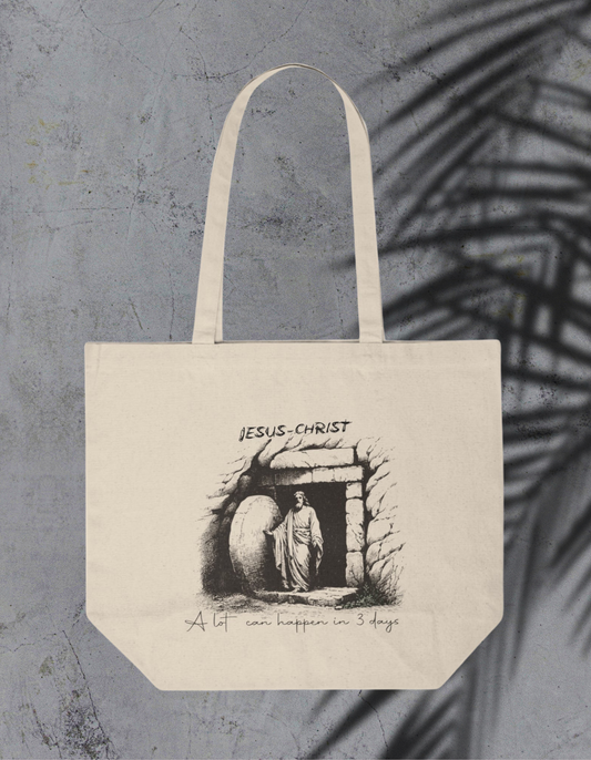 Jesus Christ Canvas Shopping Tote - Inspirational Eco-Friendly Bag Printify