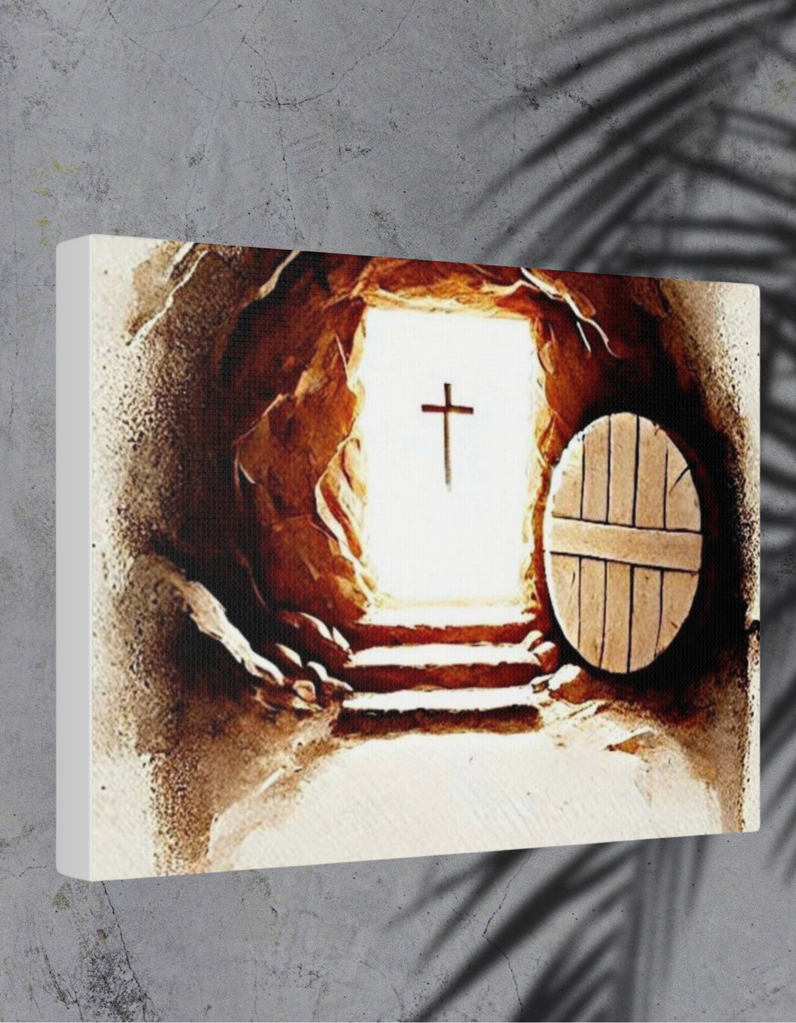 Art mural religieux inspirant - Toile mate tendue avec motif de croix Printify