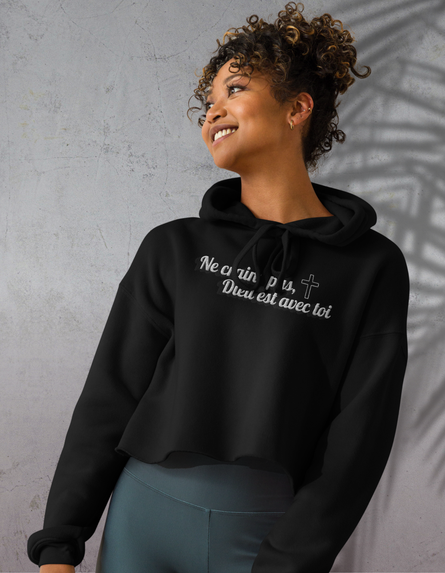 Sweat à Capuche Crop-Top - Ne Crains Pas – Hoodie Confort et Foi Nzamuak for JESUS
